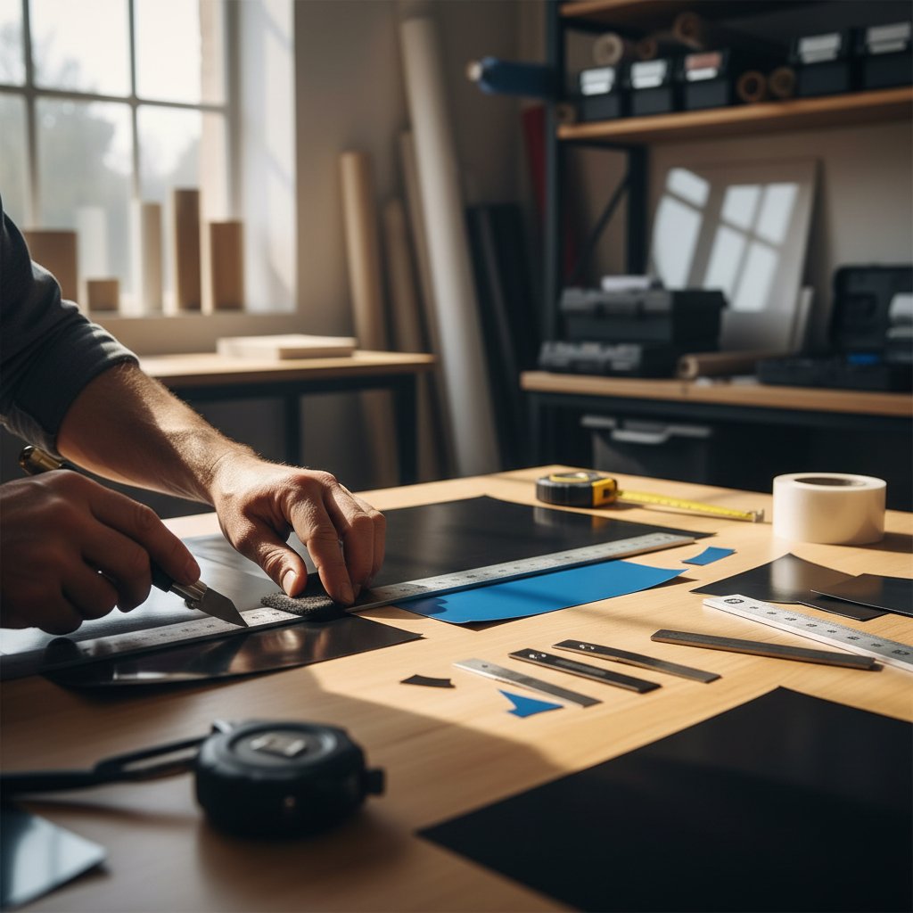 Professional installation team working on outdoor signage project
